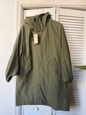 Muji Olive Green Hooded Raincoat
